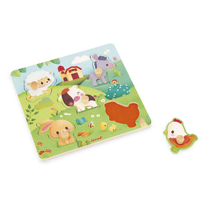 Janod 5-piece Farmhouse Tactile Puzzle