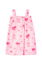 Load image into Gallery viewer, Preppy Goose Girls Plush Bow Print Spa Wrap w/Headband
