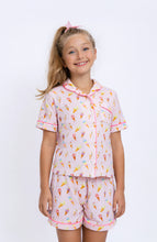 Load image into Gallery viewer, Preppy Goose Girls Ice Cream Jersey Short Sleeve PJ Set
