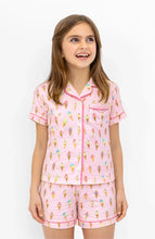 Load image into Gallery viewer, Preppy Goose Girls Ice Cream Jersey Short Sleeve PJ Set
