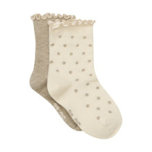 Load image into Gallery viewer, Minymo Girls 2PK Lettuce Hem Socks
