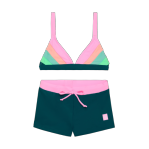 Load image into Gallery viewer, Color Kids Youth Girls Two Piece Boyshort Bikini Set
