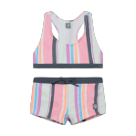 Load image into Gallery viewer, Color Kids Girls Two Piece Stripe Boyshort Bikini Set
