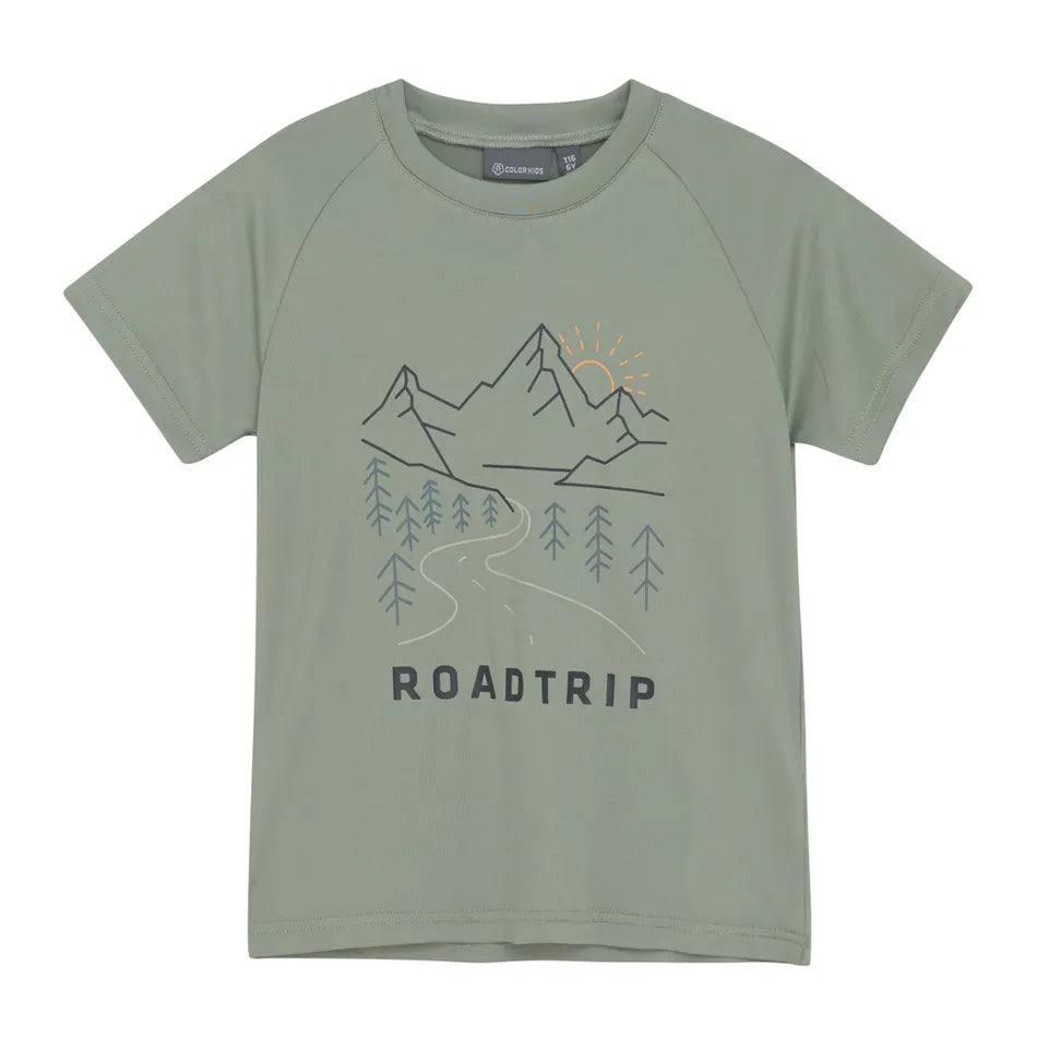 Color Kids Boys Roadtrip T-Shirt - Iceberg Green