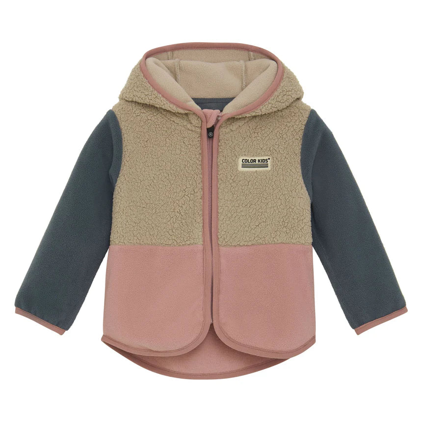 Color Kids Baby/Toddler Teddy Fleece Jacket - Woodrose