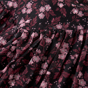 Creamie Youth Girls Flower Print Dress - Black