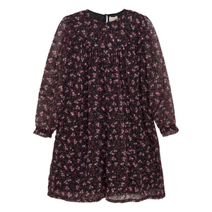 Creamie Youth Girls Flower Print Dress - Black