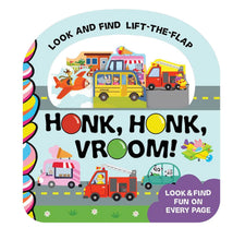 Load image into Gallery viewer, Honk, Honk, Vroom, Vroom Look and Find Lift-the-Flap Book
