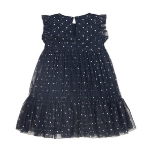 Creamie Girls Mesh Dress - Black Iris