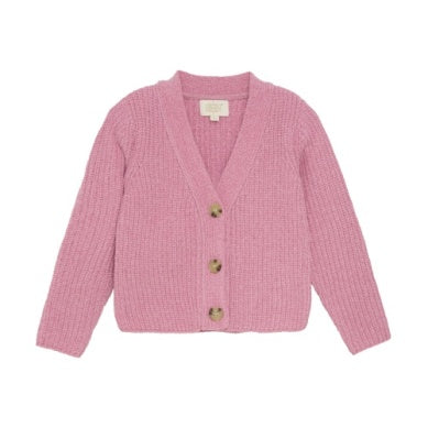 Creamie Girls Knit Cardigan - Wild Rose