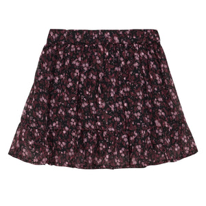 Creamie Girls Flower Print Skirt - Black