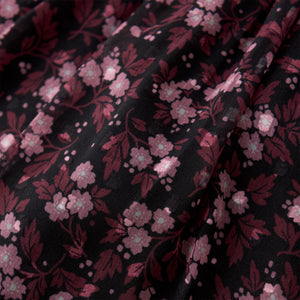 Creamie Girls Flower Print Skirt - Black