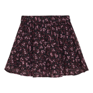 Creamie Girls Flower Print Skirt - Black