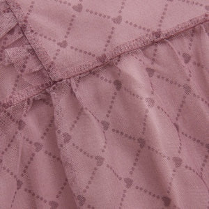 Creamie Girls Heart Mesh Dress - Woodrose