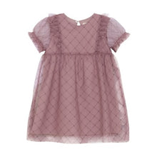 Load image into Gallery viewer, Creamie Girls Heart Mesh Dress - Woodrose
