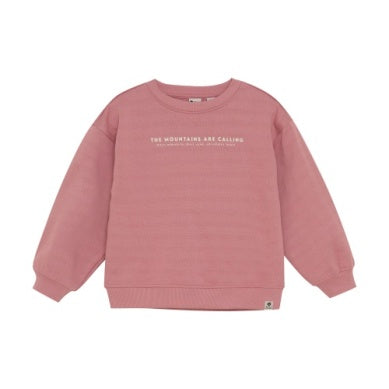 Daily7 Girls Oversized Mountains Sweatshirt - Coral Clay