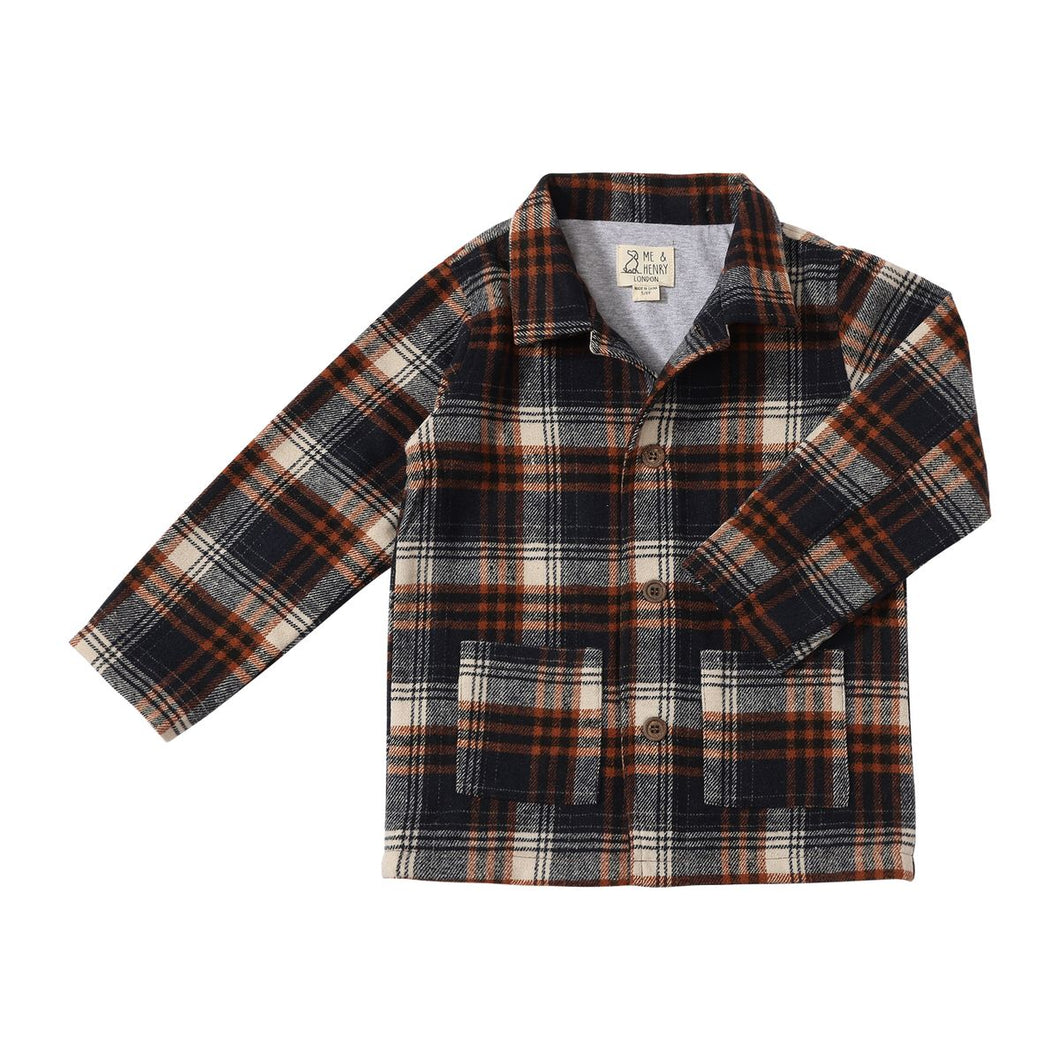 Me & Henry Boys Adobe Shacket - Black/Brown Plaid