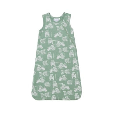 Coccoli Baby Cotton-Modal Sleep Sack 0.5 TOG - Tractors on Lily Pad