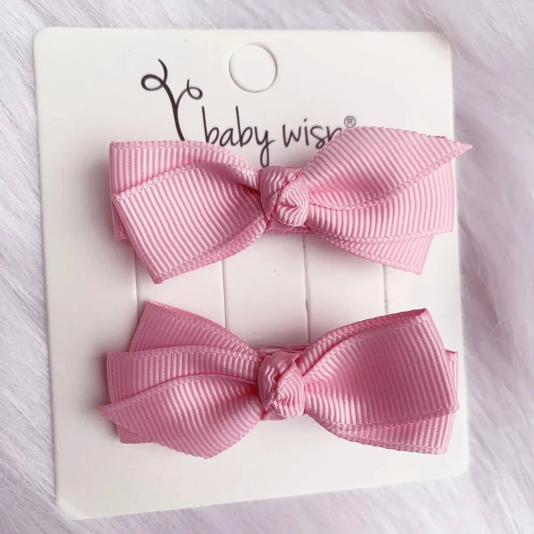 Baby Wisp Aiyanna Ribbon Boutique Knotted Center Clip - 2PK
