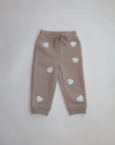 Brunette The Label "All Over Hearts" Jogger - Oyster