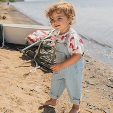 Load image into Gallery viewer, Souris Mini Baby Striped Denim Overalls - Light Blue

