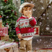 Load image into Gallery viewer, Souris Mini Baby Festive Knit Sweater - Red
