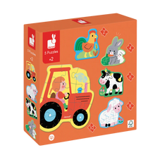 Load image into Gallery viewer, Janod Progressive Puzzle - Farm
