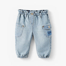 Load image into Gallery viewer, Souris Mini Baby Girls Striped Denim - Light Blue
