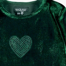 Load image into Gallery viewer, Souris Mini Baby Girls Green Velvet &amp; Sequin Dress - Green
