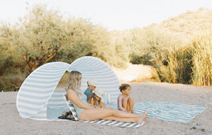 Current Tyed Waterproof Beach Mat - Sage Stripes