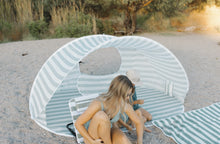 Load image into Gallery viewer, Current Tyed Oversized Beach Pop Up Tent - Sage Stripes
