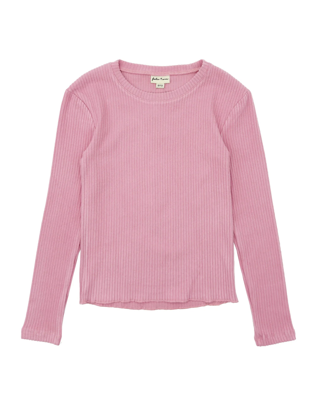 Feather 4 Arrow Girls Blake Rib Top - Misty Mauve
