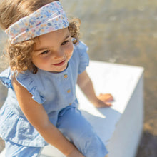Load image into Gallery viewer, Souris Mini Baby Girls Blouse w/ Eyelet Embroidery - Baby Blue
