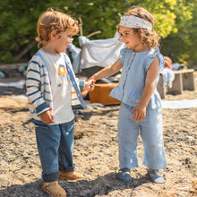 Load image into Gallery viewer, Souris Mini Baby Girls Blouse w/ Eyelet Embroidery - Baby Blue

