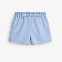 Load image into Gallery viewer, Souris Mini Girls Cotton &amp; Linen Shorts - Baby Blue
