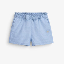 Load image into Gallery viewer, Souris Mini Girls Cotton &amp; Linen Shorts - Baby Blue
