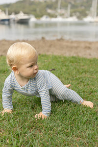 Bambi & Birdie Baby Zipper Sleeper - Blue Stripe