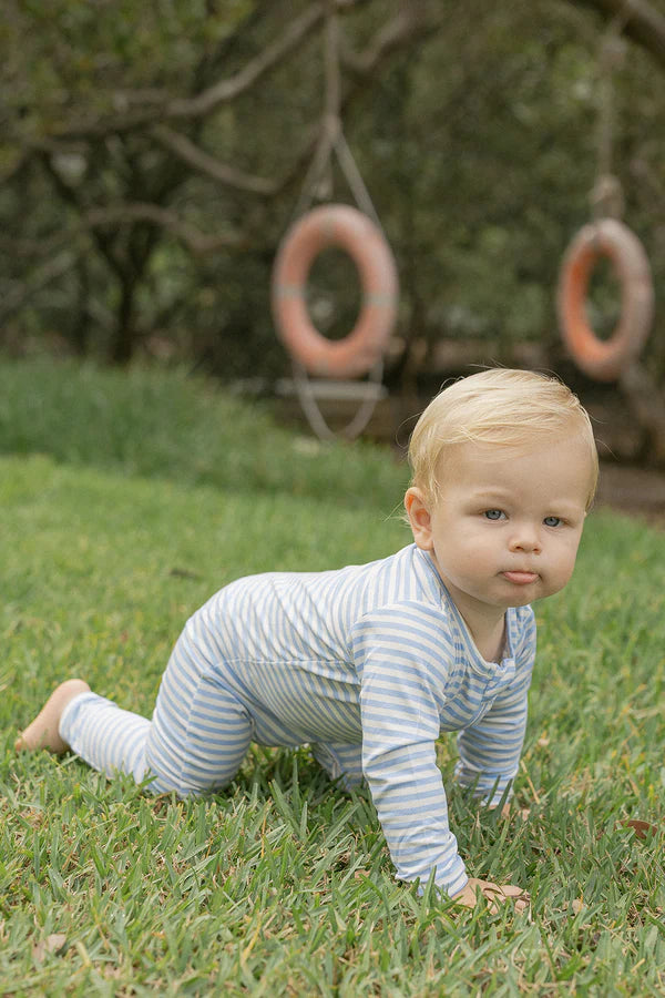 Bambi & Birdie Baby Zipper Sleeper - Blue Stripe