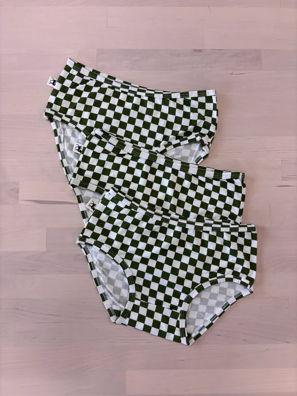 Bambi & Birdie Kids 3 Pack Boxers - Green Check