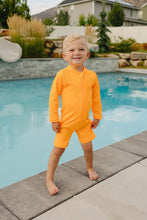 Load image into Gallery viewer, Current Tyed "Brights" Neon Orange Solid Ribbed Sunsuit
