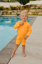Load image into Gallery viewer, Current Tyed "Brights" Neon Orange Solid Ribbed Sunsuit
