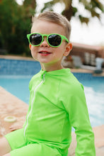 Load image into Gallery viewer, Current Tyed "Green Gecko" Solid Ribbed Sunsuit
