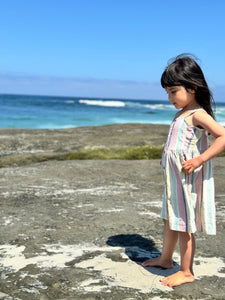 Vignette Girls Brooklyn Dress - Aqua/Pink Stripe