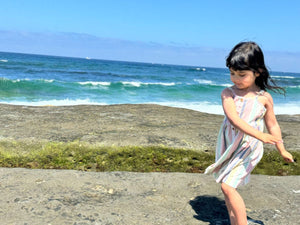 Vignette Girls Brooklyn Dress - Aqua/Pink Stripe