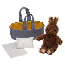 Load image into Gallery viewer, Manhattan Toy Moppettes Beau Bunny + Bassinet
