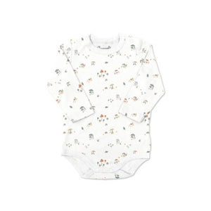 Coccoli Baby Long Sleeve Modal Bodysuit - Mushrooms on Cream
