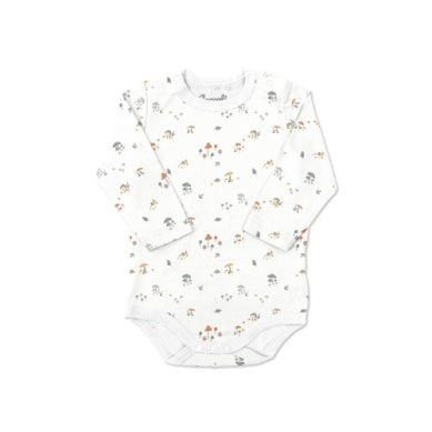 Coccoli Baby Long Sleeve Modal Bodysuit - Mushrooms on Cream