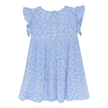 Load image into Gallery viewer, Creamie Girls Short Sleeve Flower Crepe Dress - Blue
