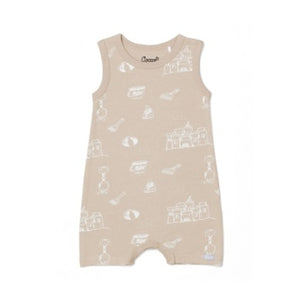 Coccoli Baby Modal Romper - Sand Castles On Moonlight