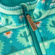 Load image into Gallery viewer, Souris Mini Patterned Fleece Jacket - Turquoise
